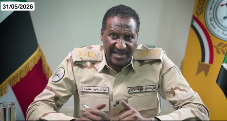 عبدالرحيم دقلو: عرضنا ثلاثة خيارات على الحركات المسلحة لتجنيب الفاشر الحرب